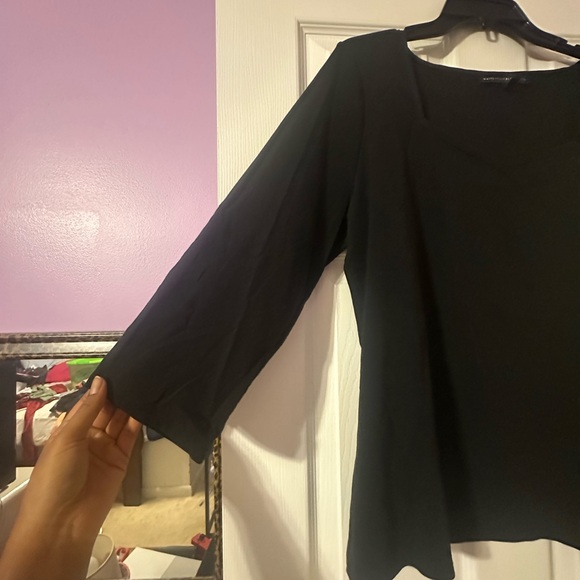 Black Women's Square Neck Top - Picture 4 of 5